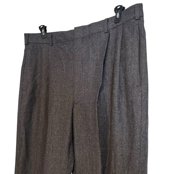 Vintage Brooks Brothers Gray Pleated Brookseases Dress Pants Mens Sz 37x30 Wool - Picture 9 of 16